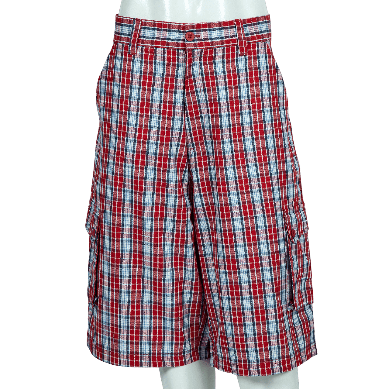 MENS PLAID CARGO SHORTS